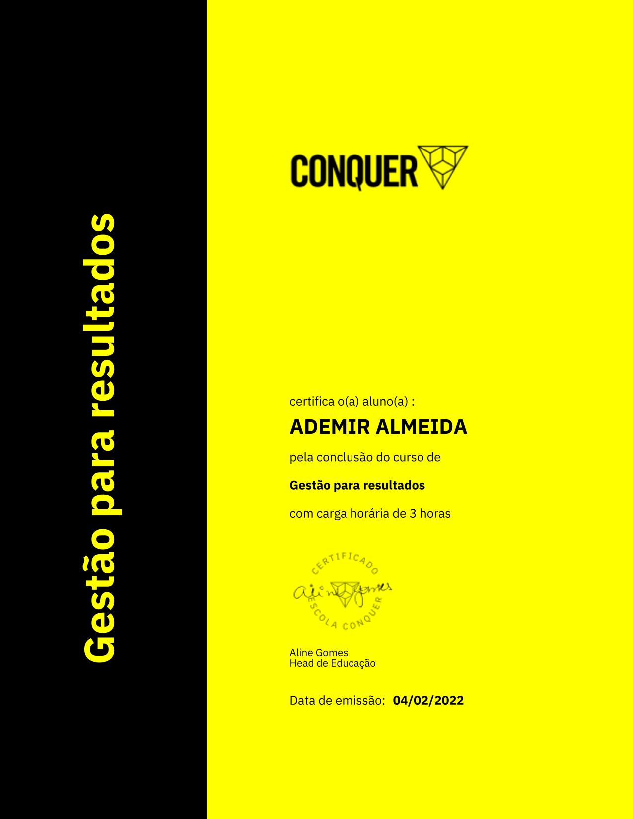 Certificado de Gestão para resultados